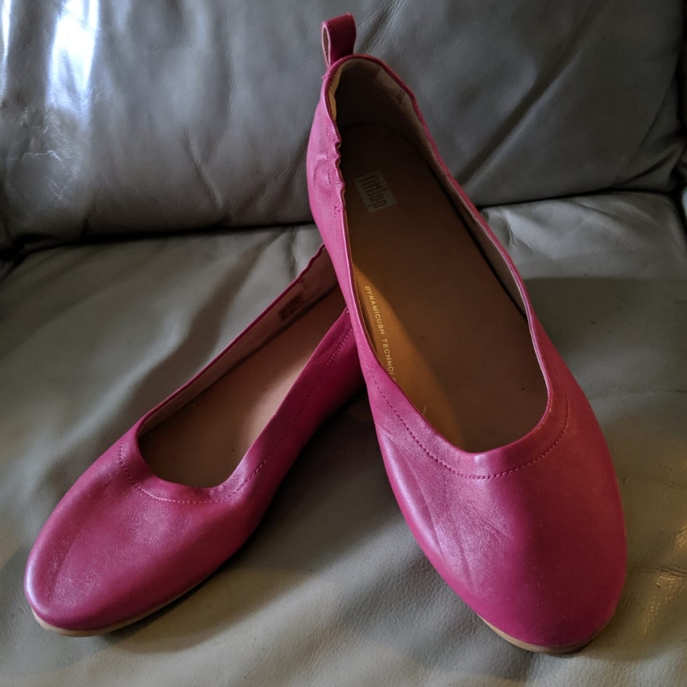Fitflop Allegro leather fuchsia flats